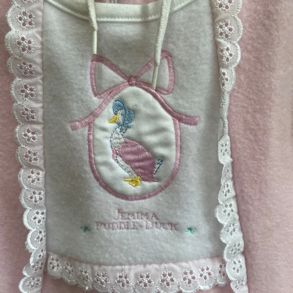 NWOT VINTAGE BEATRIX POTTER PINK FLEECE‎ SNOWSUIT WITH DETACHABLE BUNTING